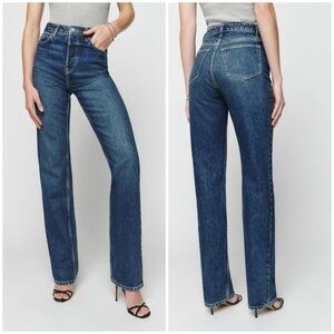 NWT Reformation Cynthia High Rise Straight Long Jeans Farm to Butt Cesme Sz 24